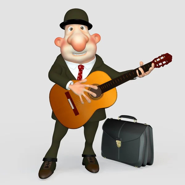 The gentleman with a guitar. Musician. — Stock Photo, Image