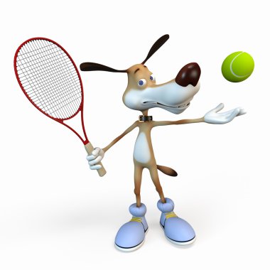 köpek tenis oyuncusu.