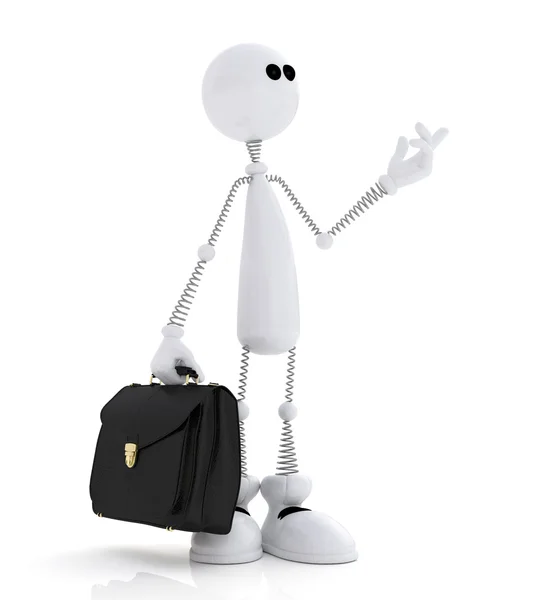 The 3D little man costs in a pose. — Stock Photo, Image