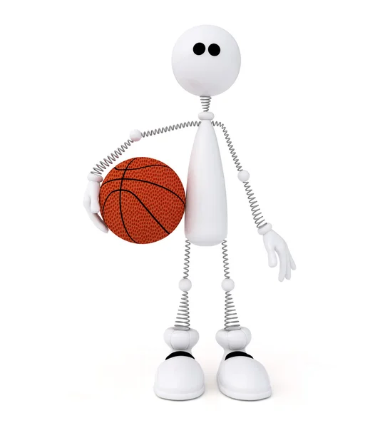 3d pequeño hombre jugador de baloncesto . —  Fotos de Stock