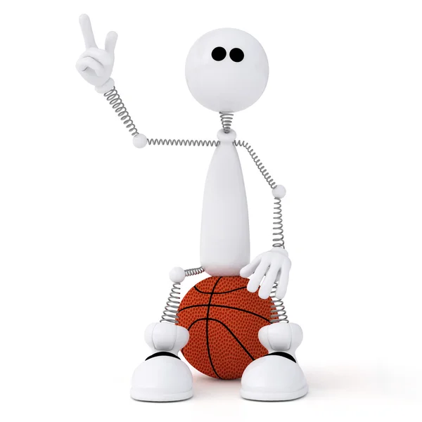 3d homem pequeno jogador de basquete . — Fotografia de Stock