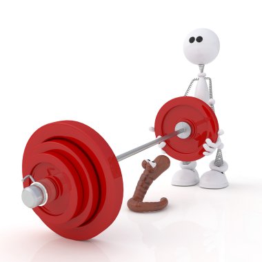 The 3D little man with a bar.