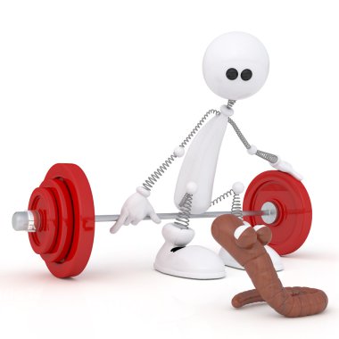 The 3D little man with a bar.