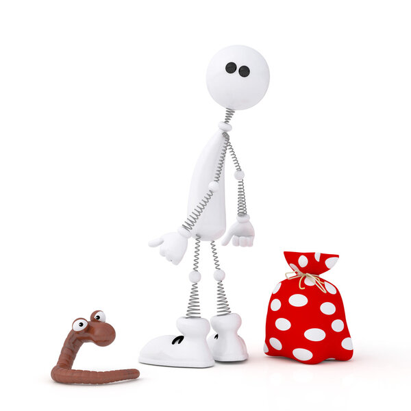 3D маленький человек уходит
.