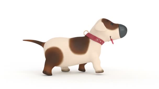 El cachorro 3D corre . — Vídeo de stock