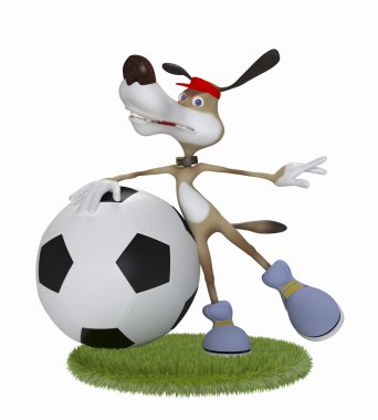 3D köpek futbolcu eğlenceli.