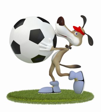 3D köpek futbolcu eğlenceli.
