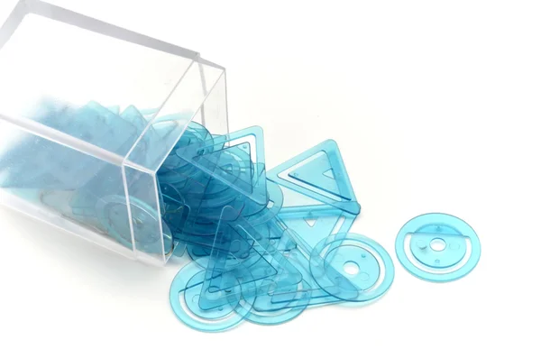 Caixa de clipes geométricos — Fotografia de Stock