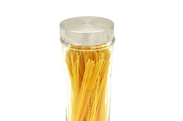 Спагетті в скляній банці — стокове фото