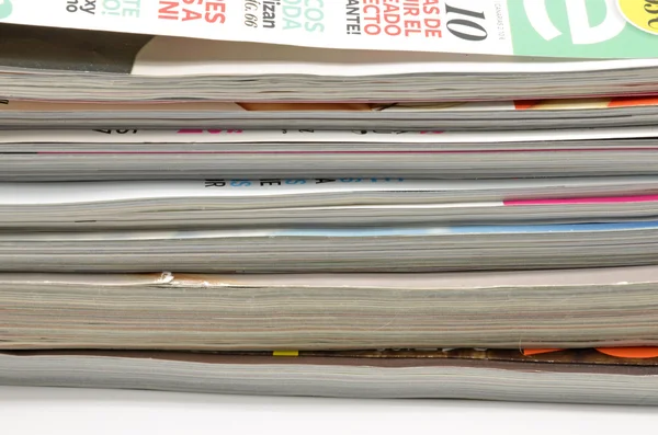 Detail of fashion magazines stacked — Stock Photo, Image