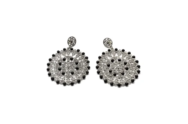 Pair of earrings isolated on the white background — Stock Photo, Image
