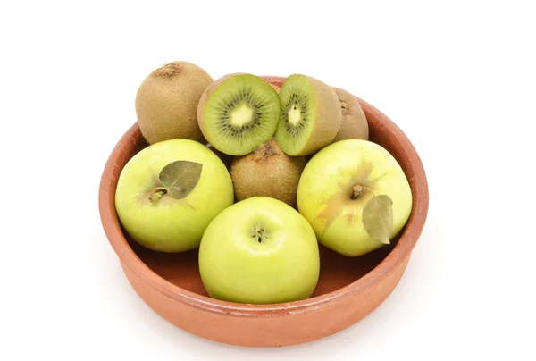 Green fruit: apples and kiwis — Stock Photo, Image