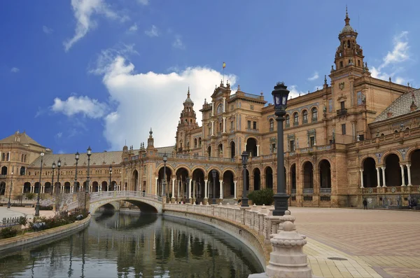 Vista de la parte central de la Plaza de España en Sevilla — Foto de Stock