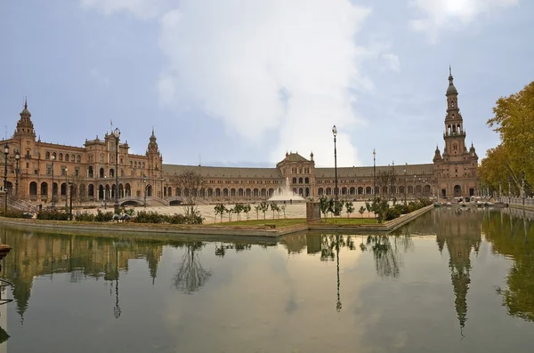 Panorámica de la Plaza de España en Sevilla — Foto de Stock