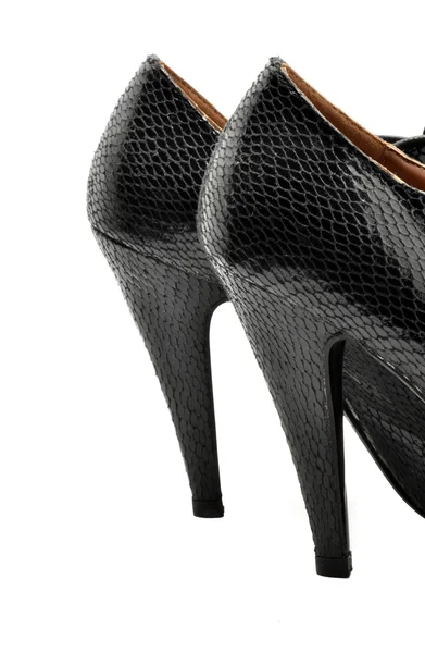 Czarne buty obcasie kobieta — Zdjęcie stockowe