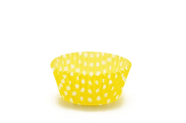 Paper case yellow for cupcakes — Stock Photo, Image