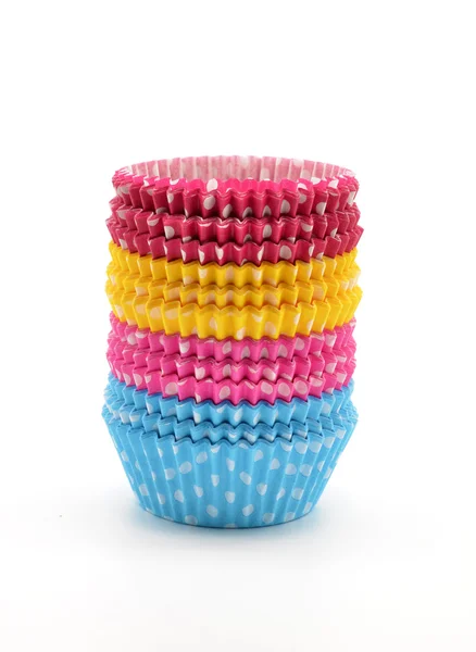 Pilha de caixas de cupcake coloridas — Fotografia de Stock