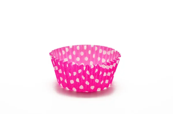 Бумажный ящик розовый для кексов — стоковое фото