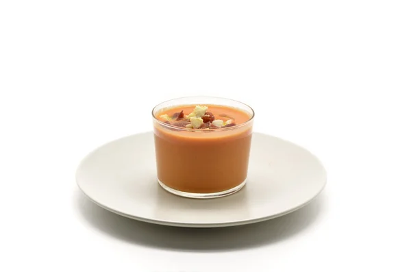 Szkło z gazpacho, tradycyjne dania kuchni hiszpańskiej — Zdjęcie stockowe