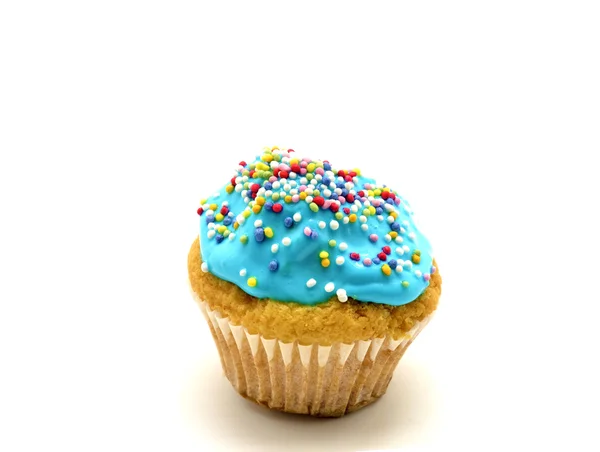 Cupcake à la crème bleue — Photo