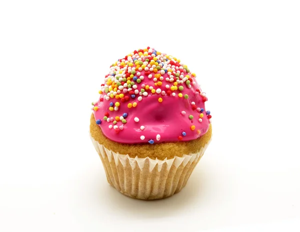 Cupcake with pink cream — Stock Photo, Image