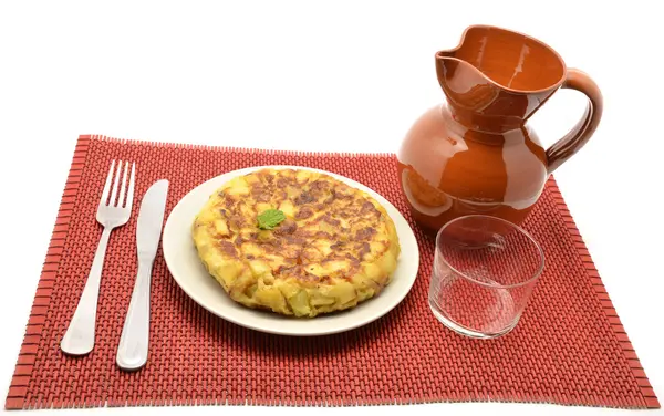 Spanish tortilla (omelet with potatoes and onions) — Stock Photo, Image