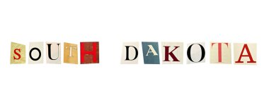 Güney dakota word dergi harfler beyaz zemin üzerine kurdu
