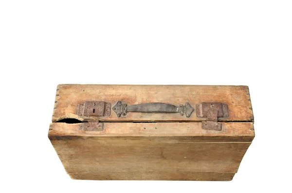 Старый деревянный чемодан — стоковое фото