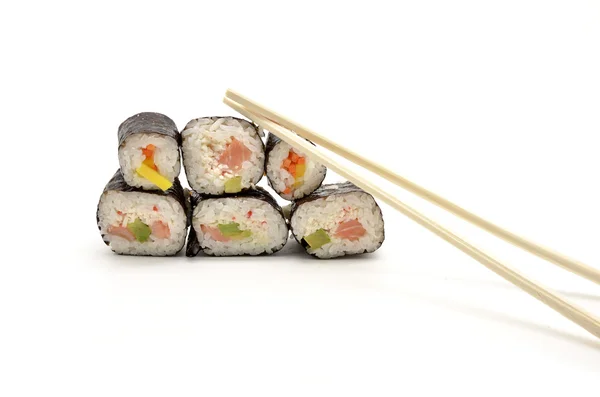 Sushi isolado sobre fundo branco — Fotografia de Stock