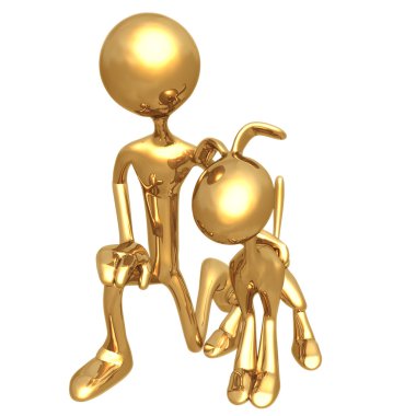 bir köpek ve çocuk