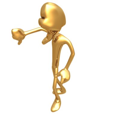 3D dev el baş kavramı başparmak aşağı