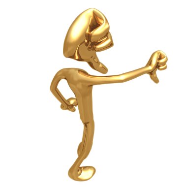 3D dev el baş kavramı başparmak aşağı