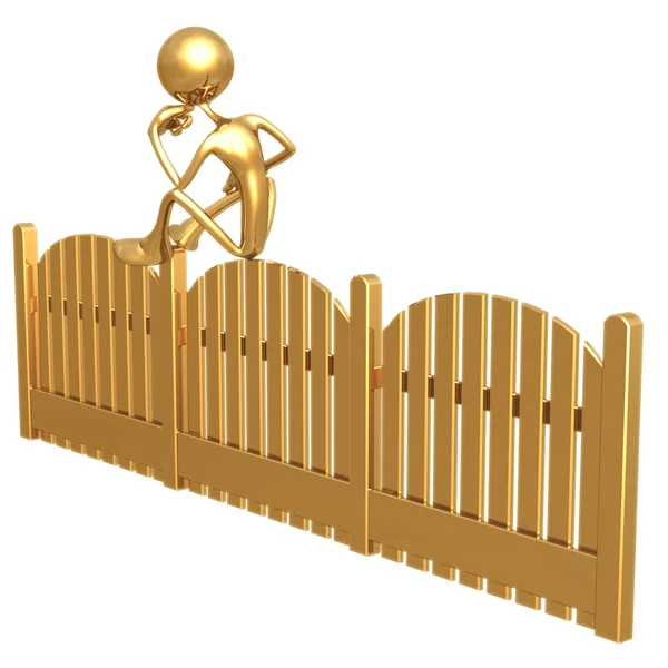 Op het hek — Stockfoto