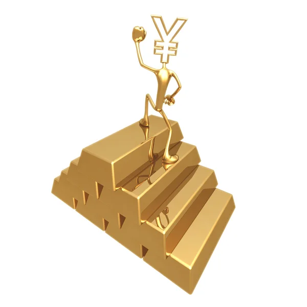 Gold Pile yen — Stock Photo, Image