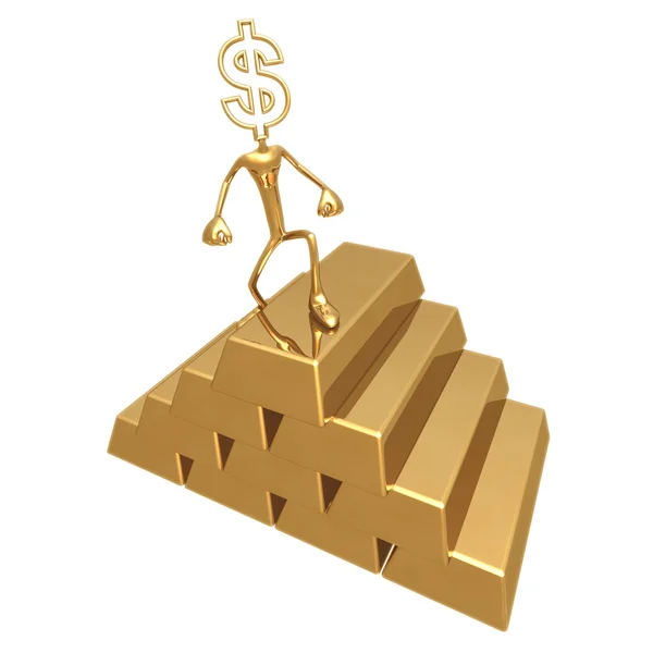 Gouden stapel dollar — Stockfoto