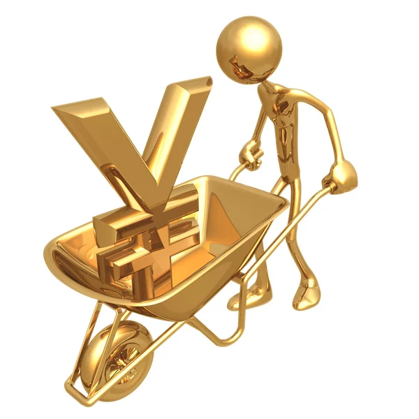 Wheelbarrow Yen — Stock Photo, Image