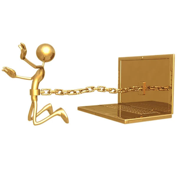 Chained To Laptop — Stock Photo, Image