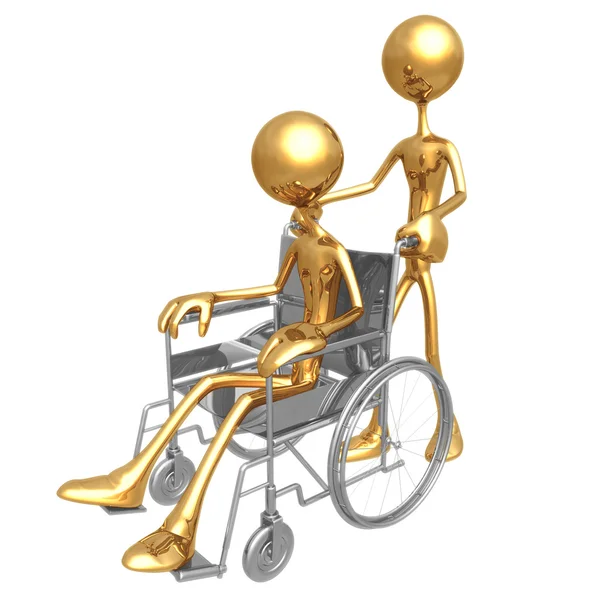 Assistência em cadeira de rodas — Fotografia de Stock