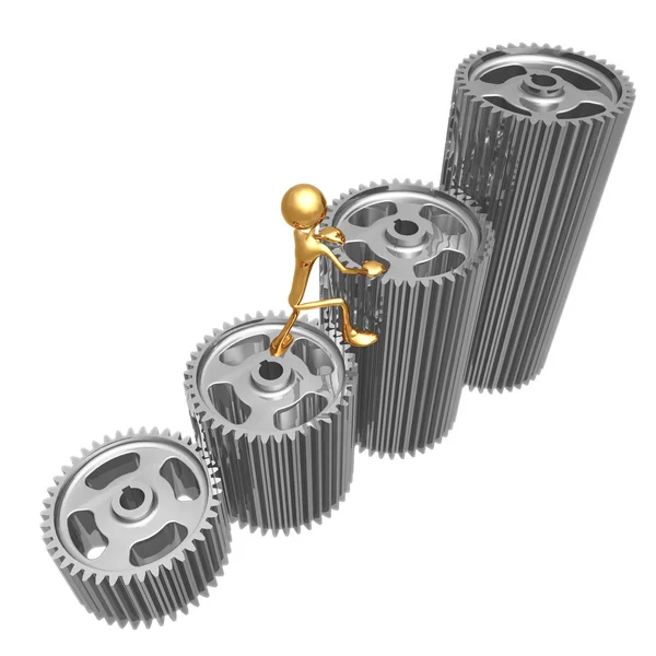 Climb Graph Gears — Stock Photo, Image