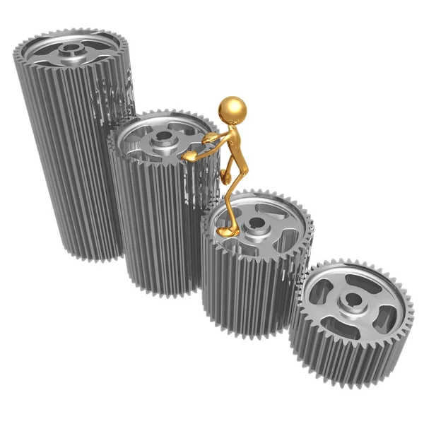 Climb Graph Gears — Stock Photo, Image