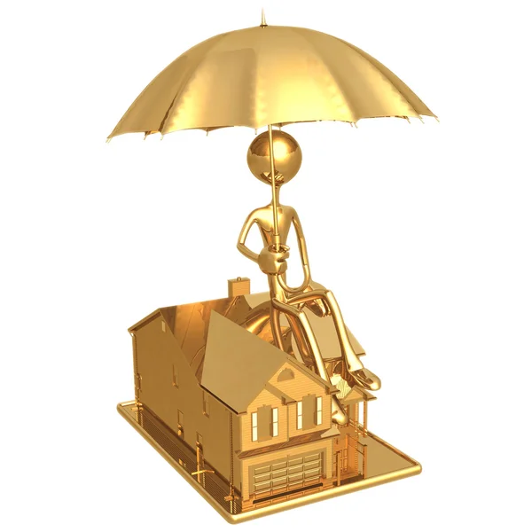 Deštník pokrytí domácí — Stock fotografie