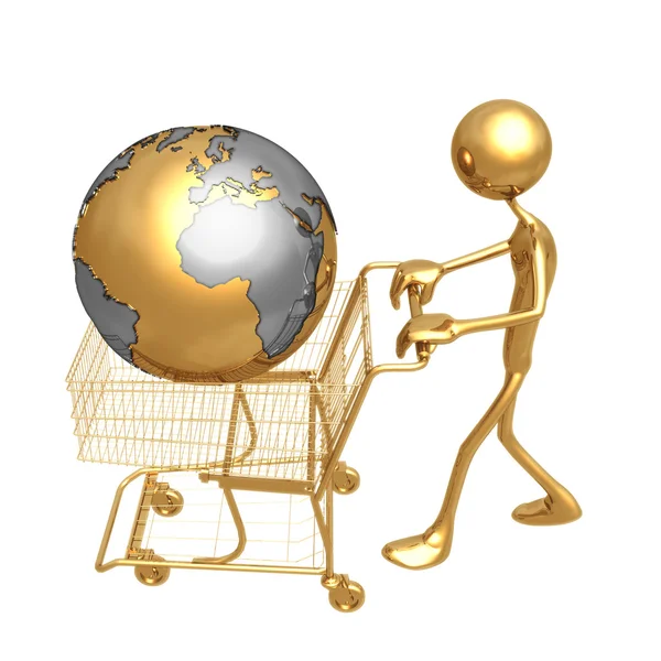 Shopping Cart Globe — Stockfoto