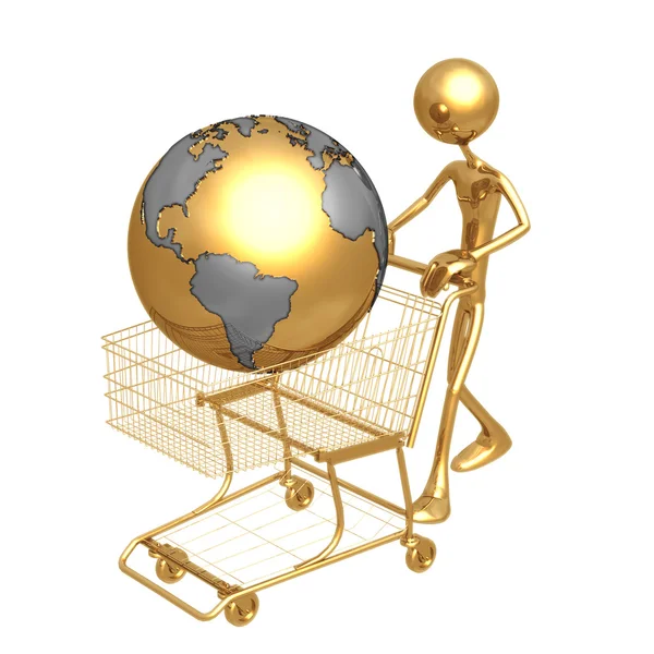 Shopping cart världen — Stockfoto