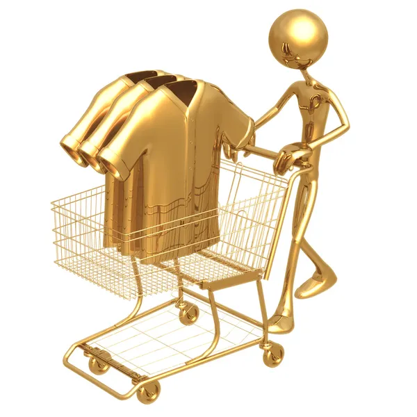 Shopping cart kläder — Stockfoto