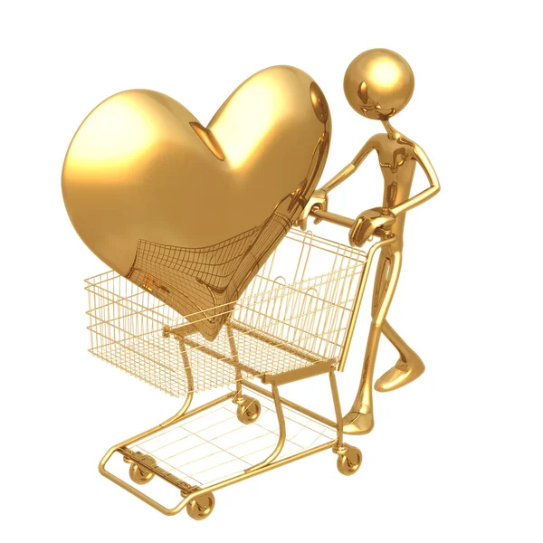 Shopping cart hjärta — Stockfoto