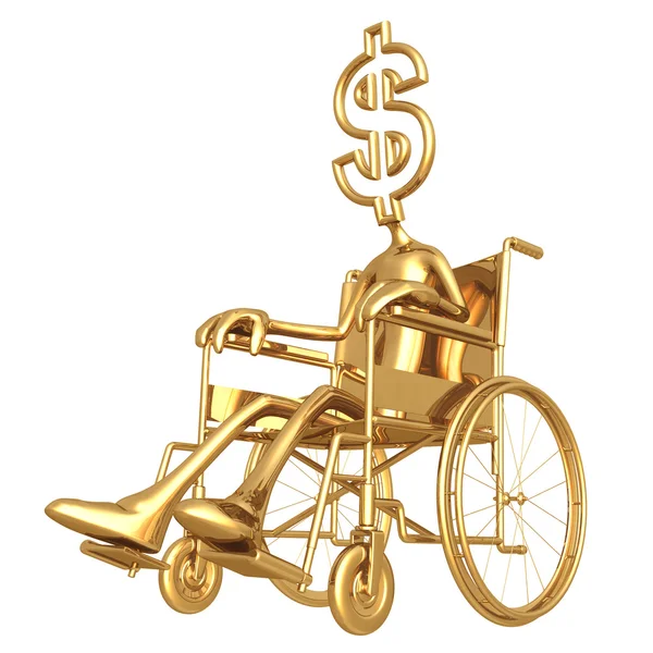 Dollar im Rollstuhl — Stockfoto