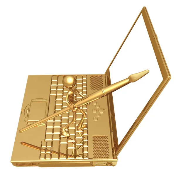 Ramki cyfrowe artysta laptopa — Zdjęcie stockowe