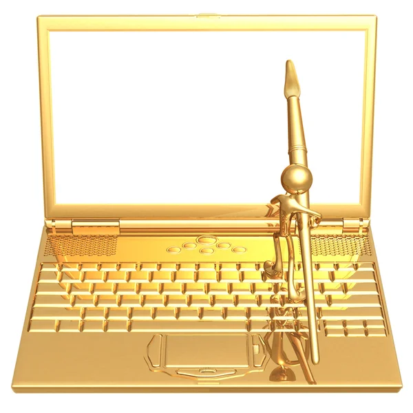 Marco del ordenador portátil del artista digital — Foto de Stock