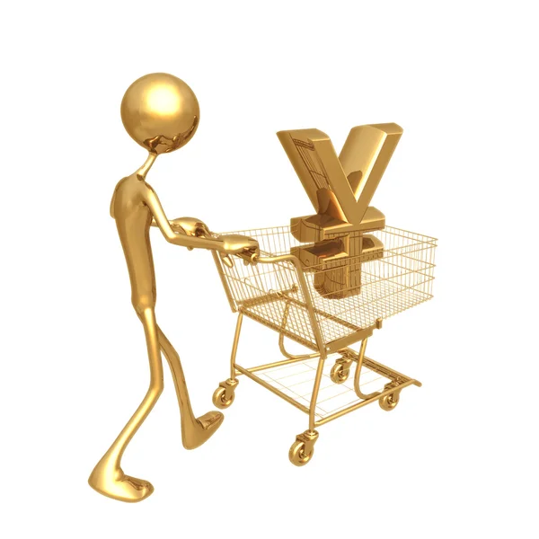 Shopping yen cart — Stock Photo, Image