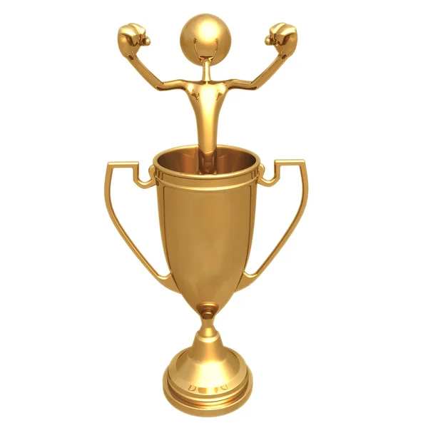 Winnaar in trofee cup — Stockfoto